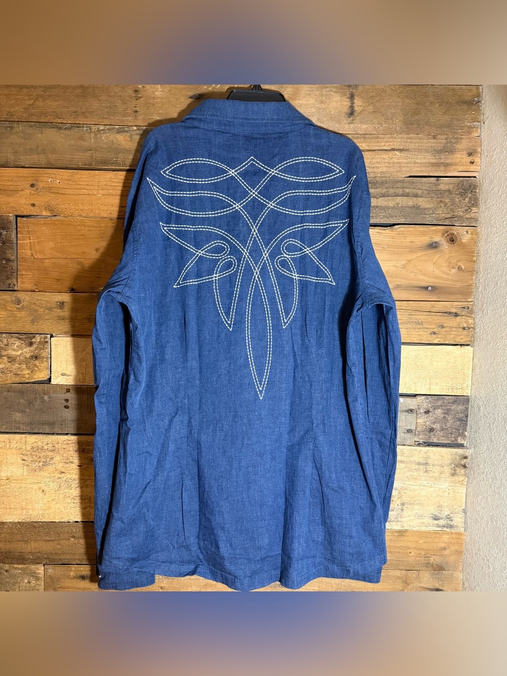 STRETCH DENIM STITCHED PERFORMANCE RODEO SHIRT 3X - Picture 2 of 6